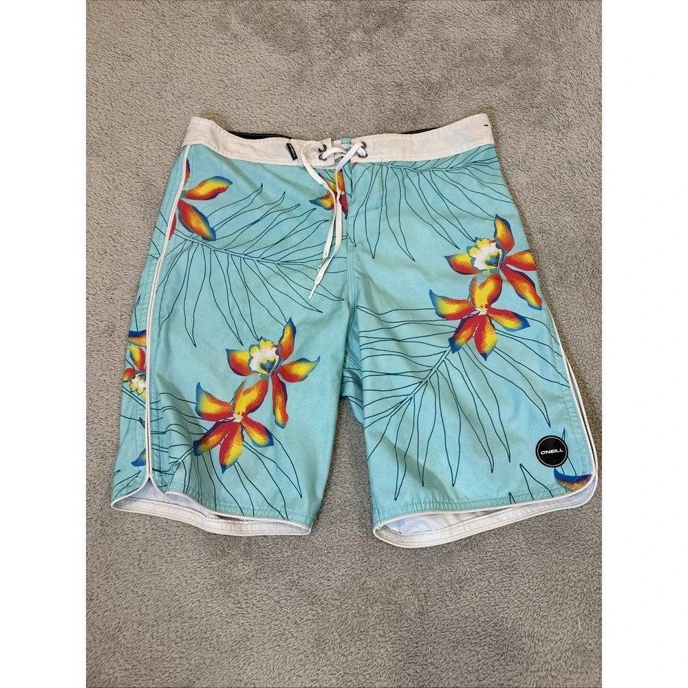 ONeill‎ Hyperfreak Board Shorts Swim Trunks Mens Size 29 Multicolor Floral